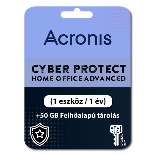 Acronis Cyber Protect Home Office Advanced (1 eszköz / 1 év) + 50 GB Felhőalapú tárolás