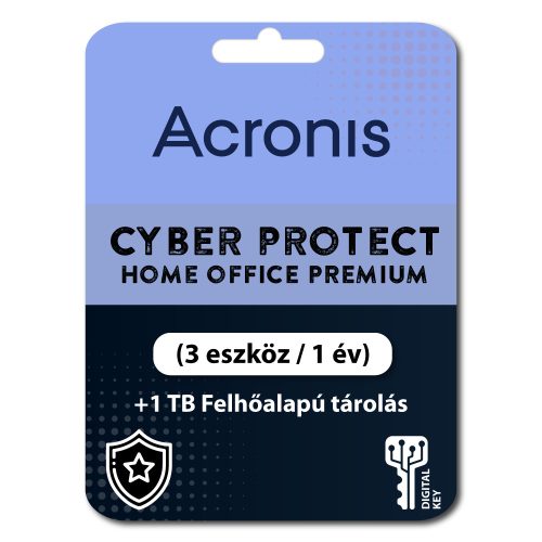 Acronis Cyber Protect Home Office Premium (3 eszköz / 1 év) + 1 TB Felhőalapú tárolás